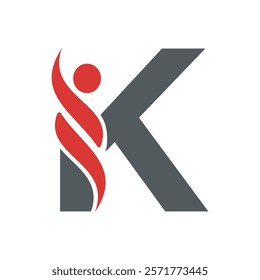 Initial Healthcare Logo Combine With Letter K Vector Template