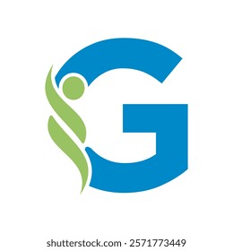 Initial Healthcare Logo Combine With Letter G Vector Template