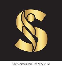 Initial Healthcare Logo Combine With Letter S Vector Template