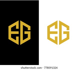 EG initial hexagon icon. letter. logo design vector eps 10