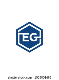 EG initial hexagon letter logo template vector
