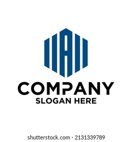 Initial I A I hexagon logo vector