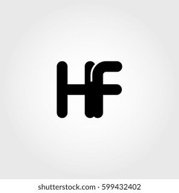 initial hf black business logo