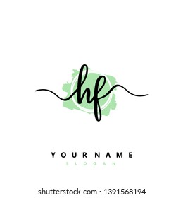 Initial HF handwriting logo template vector