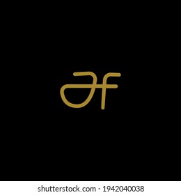 Erstmaliges HF JF-Monoline-Logo-Design, Vektorgrafik