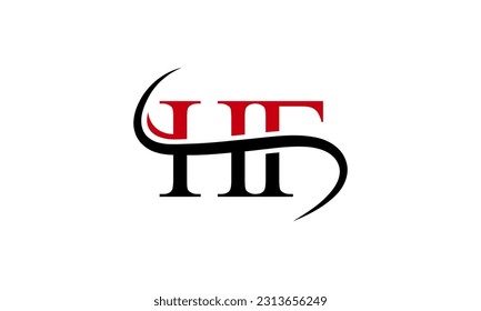Logo de la carta HF inicial con plantilla de vectores gráficos de diseño Swoosh para identidad de empresa y empresa.