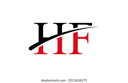 Logo de la carta HF inicial con plantilla de vectores gráficos de diseño Swoosh para identidad de empresa y empresa.
