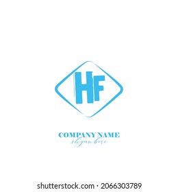 vector de plantilla de pincel de logotipo HF inicial