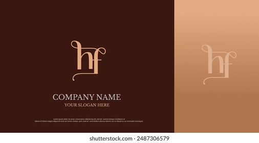 Initial HF Logo Design Vector 