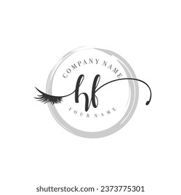 Initial HF monogram eye and eyelash handwriting
