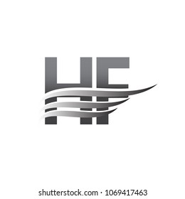 Initial HF wing logo, grey color vector logotype, logo for company name business and company identity.
