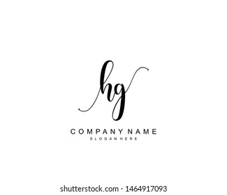 Initial HG beauty monogram and elegant logo design, handwriting logo of initial signature, wedding, fashion, floral and botanical with creative template.