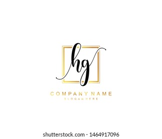 Initial HG beauty monogram and elegant logo design, handwriting logo of initial signature, wedding, fashion, floral and botanical with creative template.