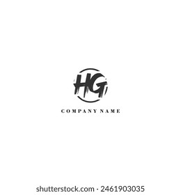 Initial HG brush logo company trend identity
