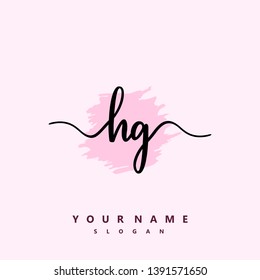 Initial HG handwriting logo template vector
