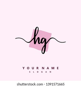 Initial HG handwriting logo template vector