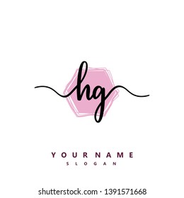 Initial HG handwriting logo template vector