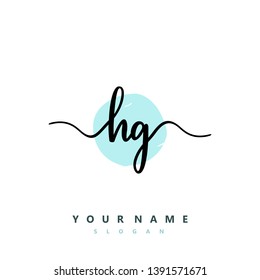 Initial HG handwriting logo template vector