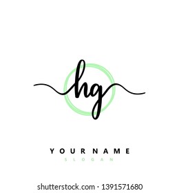 Initial HG handwriting logo template vector