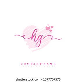 Initial HG handwriting logo template vector