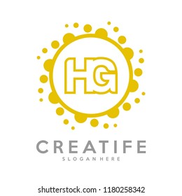 Initial HG logo concepts template vector