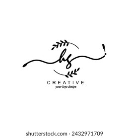 Initial HG logo handwriting botanical branding typography