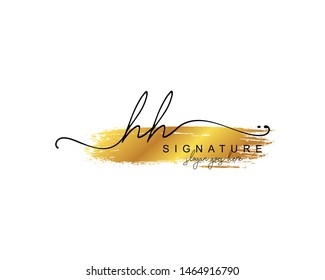 Initial HH beauty monogram and elegant logo design, handwriting logo of initial signature, wedding, fashion, floral and botanical with creative template.