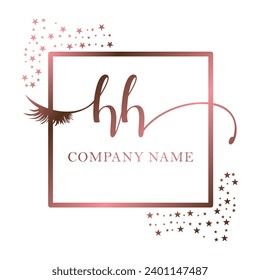Initial HH calligraphy company eye and eyelash handwriting