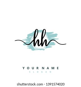 Initial HH handwriting logo template vector