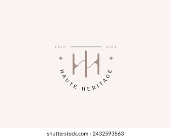  Initial HH for Haute Heritage Lady Preneur Logo Template for businesswoman