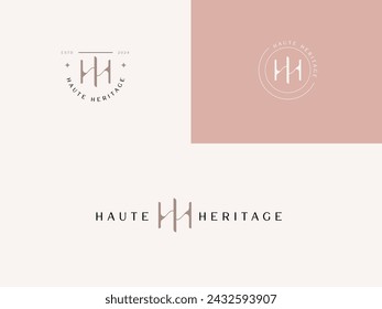  Initial HH for Haute Heritage Lady Preneur Logo Template for businesswoman