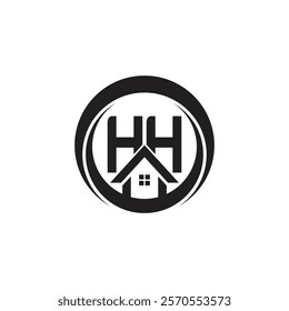 Initial HH letter Real Estate Business logo Design Vector Template