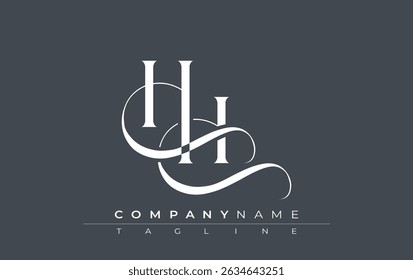 Initial HH Logo Design Vector. Elegant Monogram Logo Design with Decorative Elements and Typography