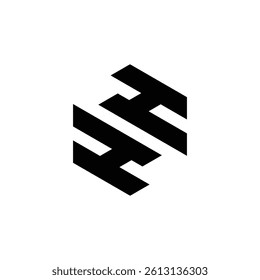 Initial HH Logo Polygon Shape Letter logo Design white background