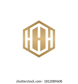 HHH inicial, hexágono moderno diseño del logotipo del icono del elemento abstracto.
