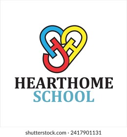 Initial HHS letter love  design logo vector education