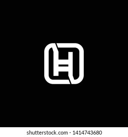 Initial HI IH I H letter logo design in black background