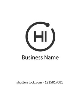 Initial HI Letter Logo Design