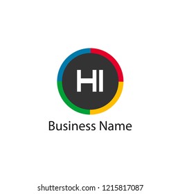 Initial HI Letter Logo Design