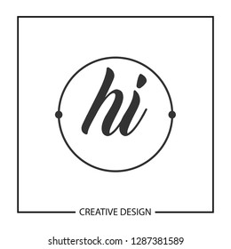 Initial HI Letter Logo Template Design