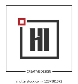 Initial HI Letter Logo Template Design