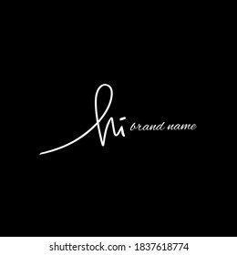 Initial hi logo handwriting vector
