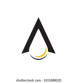 Initial A with hidden object drop logo icon vector