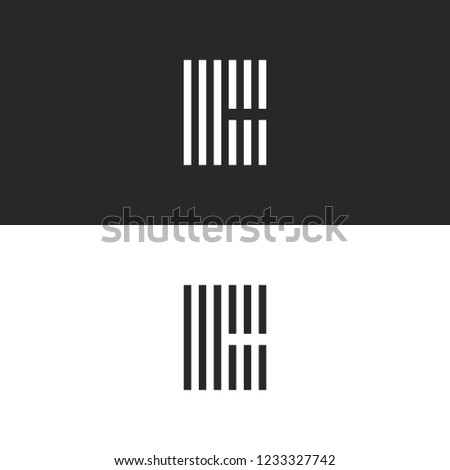 Initial hipster letter C logo monogram, black and white set emblems for business card, parallel lines geometric form striped shape