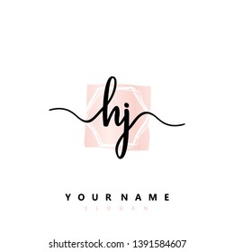 Initial HJ handwriting logo template vector