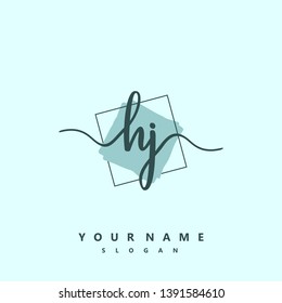 Initial HJ handwriting logo template vector