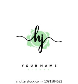 Initial HJ handwriting logo template vector