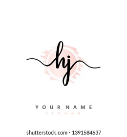 Initial HJ handwriting logo template vector