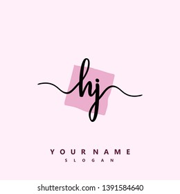 Initial HJ handwriting logo template vector