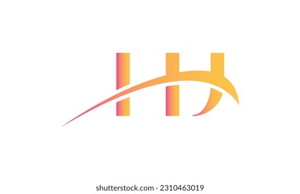 Logo de la carta HJ inicial con plantilla de vectores gráficos de diseño Swoosh para identidad de empresa y empresa.